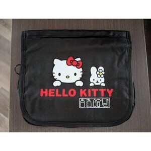Hello Kitty Black Travel Cosmetic Organizer Bag Foldable Toiletry Pouch Hook
